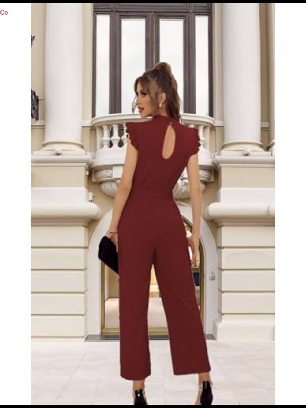 Women's Casual Jumpsuit Short Sleeve Wide Leg Romper Formal Business - Picture 4 of 4